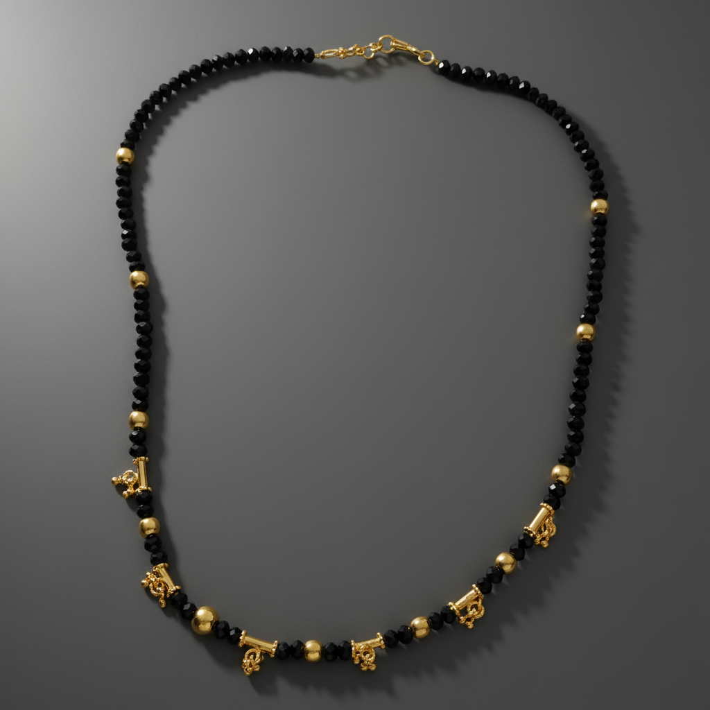 Black Crystal Beads Chain