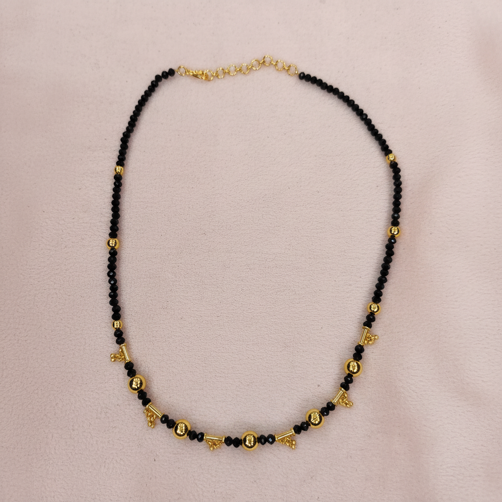 Crystal Black Gold Chain 