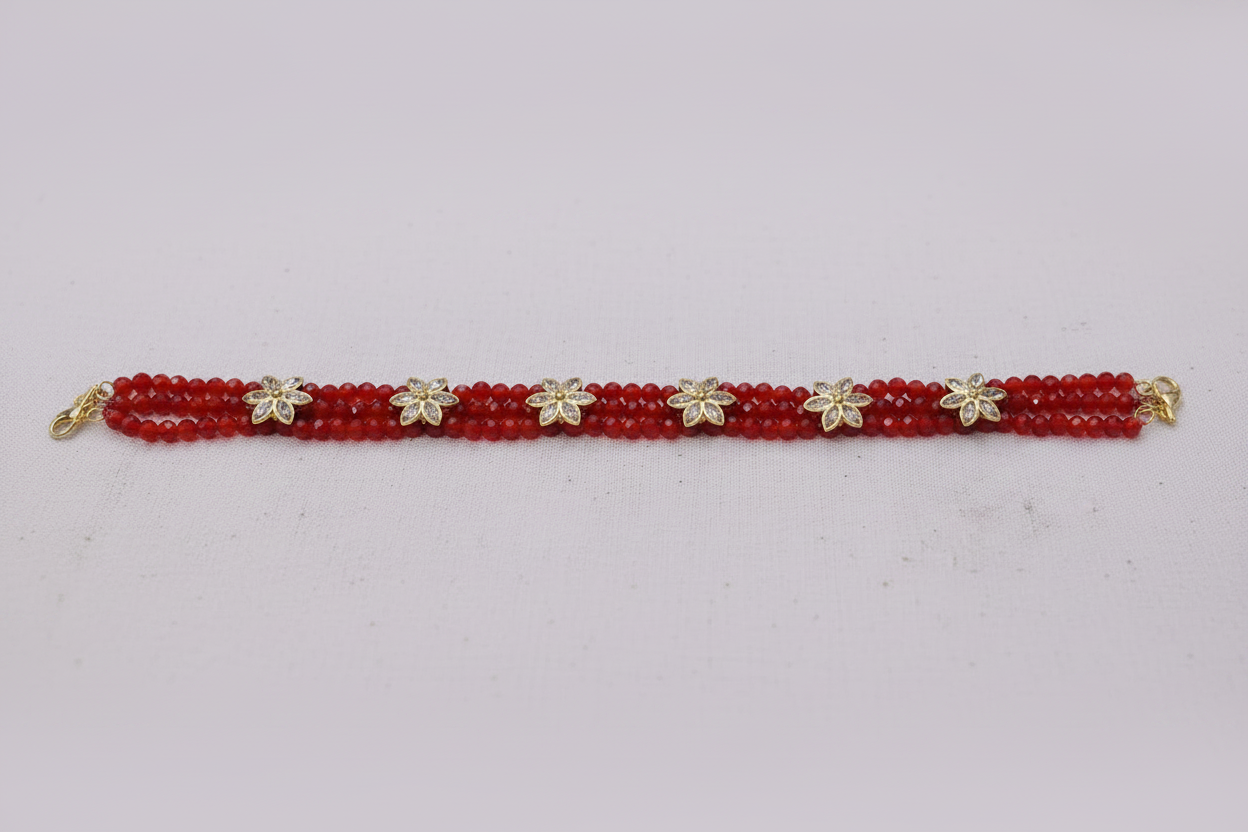 Red Crystal Floral Choker
