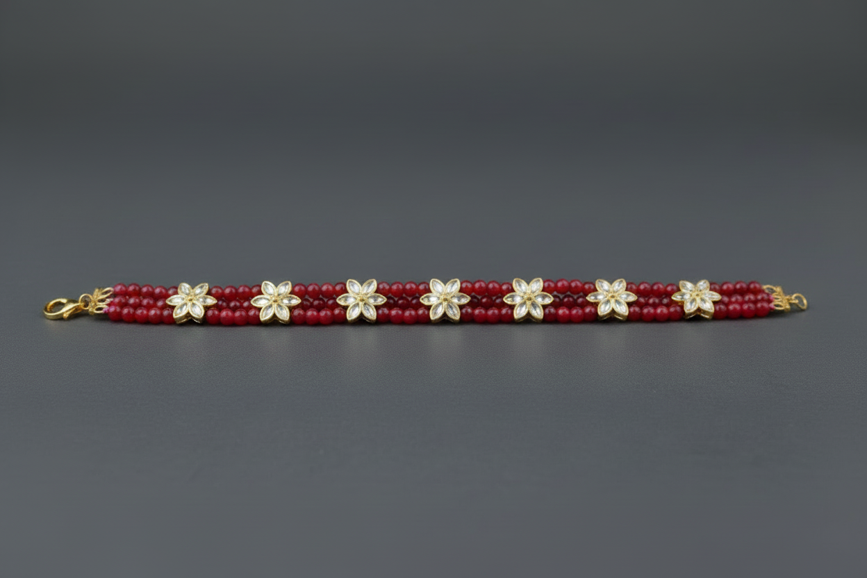 Red Crystal Floral Choker