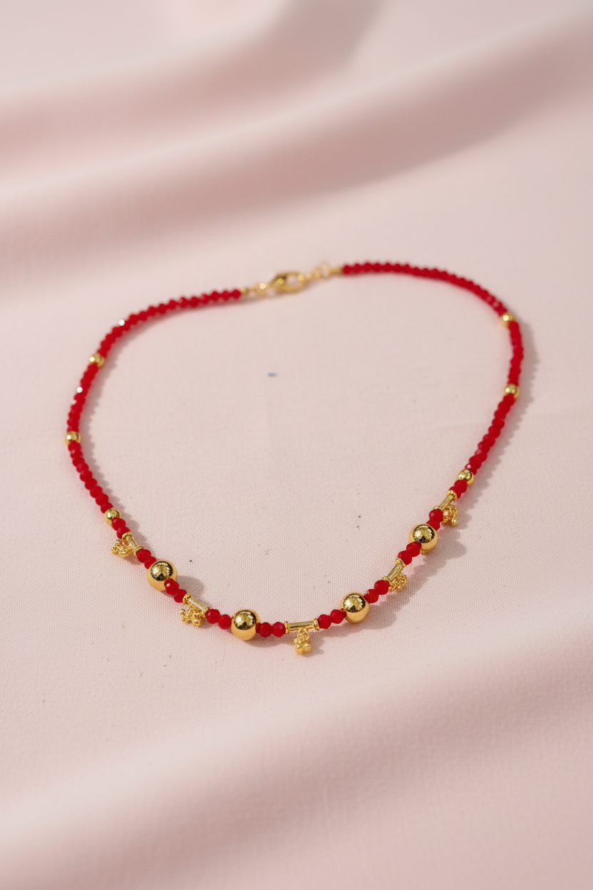 Crystal Gold Beads Chain