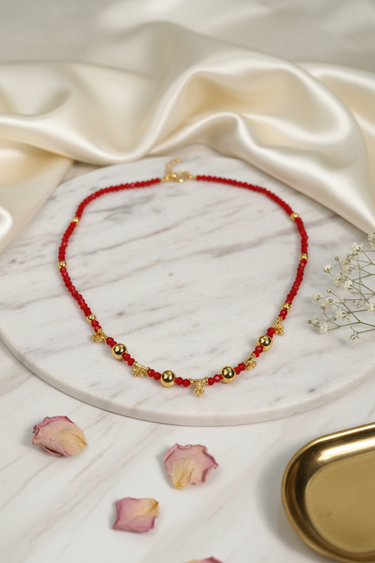 Crystal beads Red Chain 