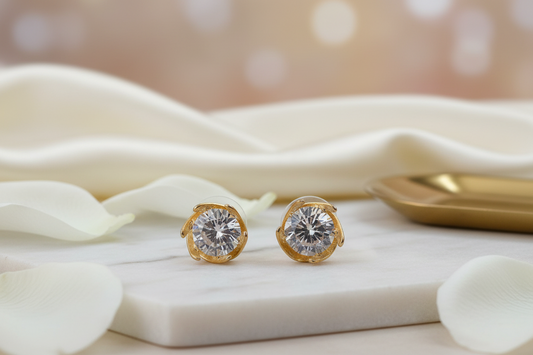 Cubic Zirconia Gold Stud 