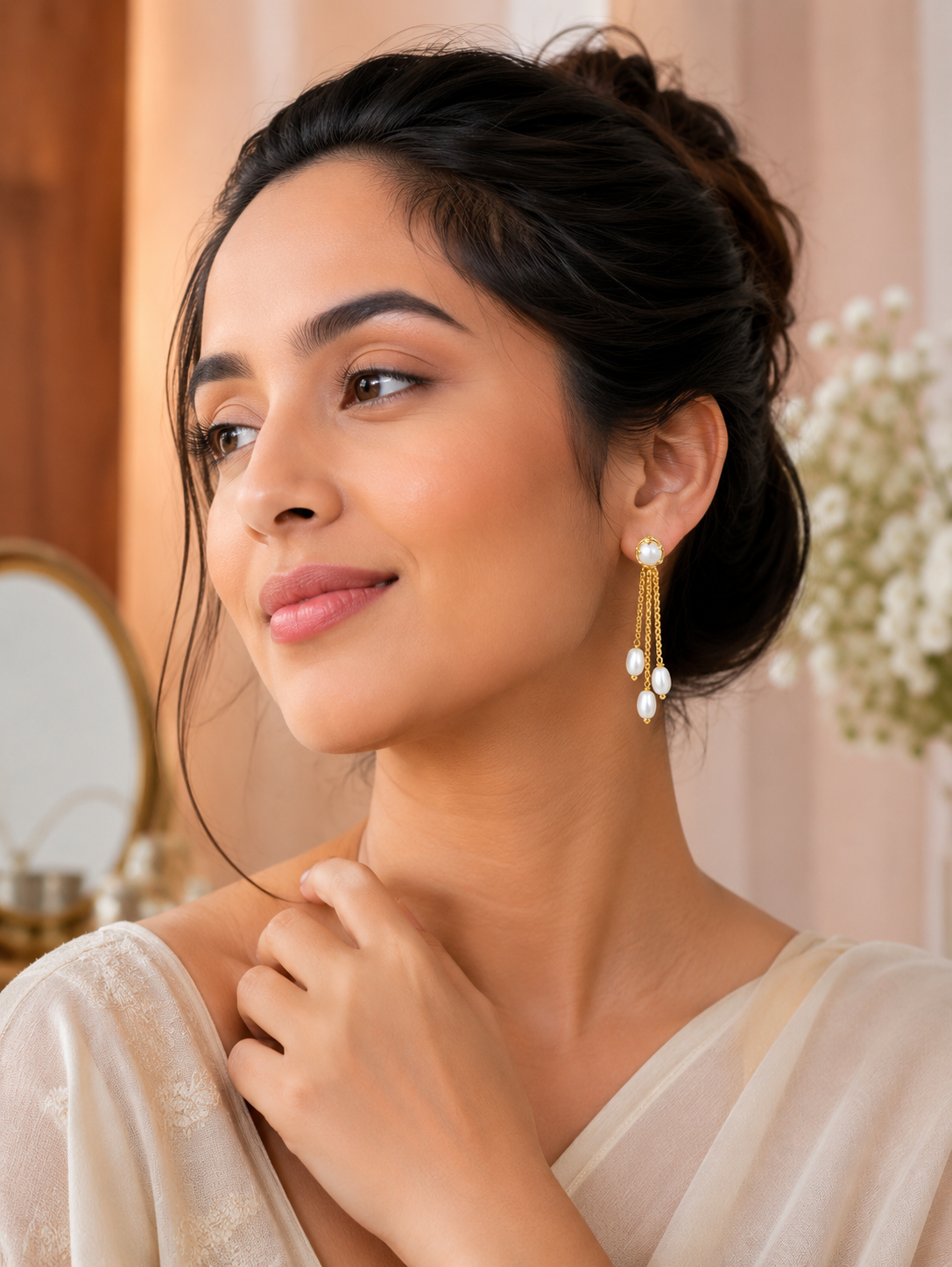 Detachable Pearl Drop Earrings