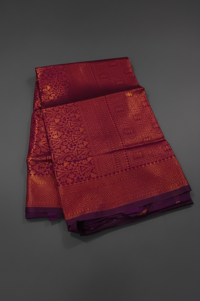 Drape Magic Maroon Saree