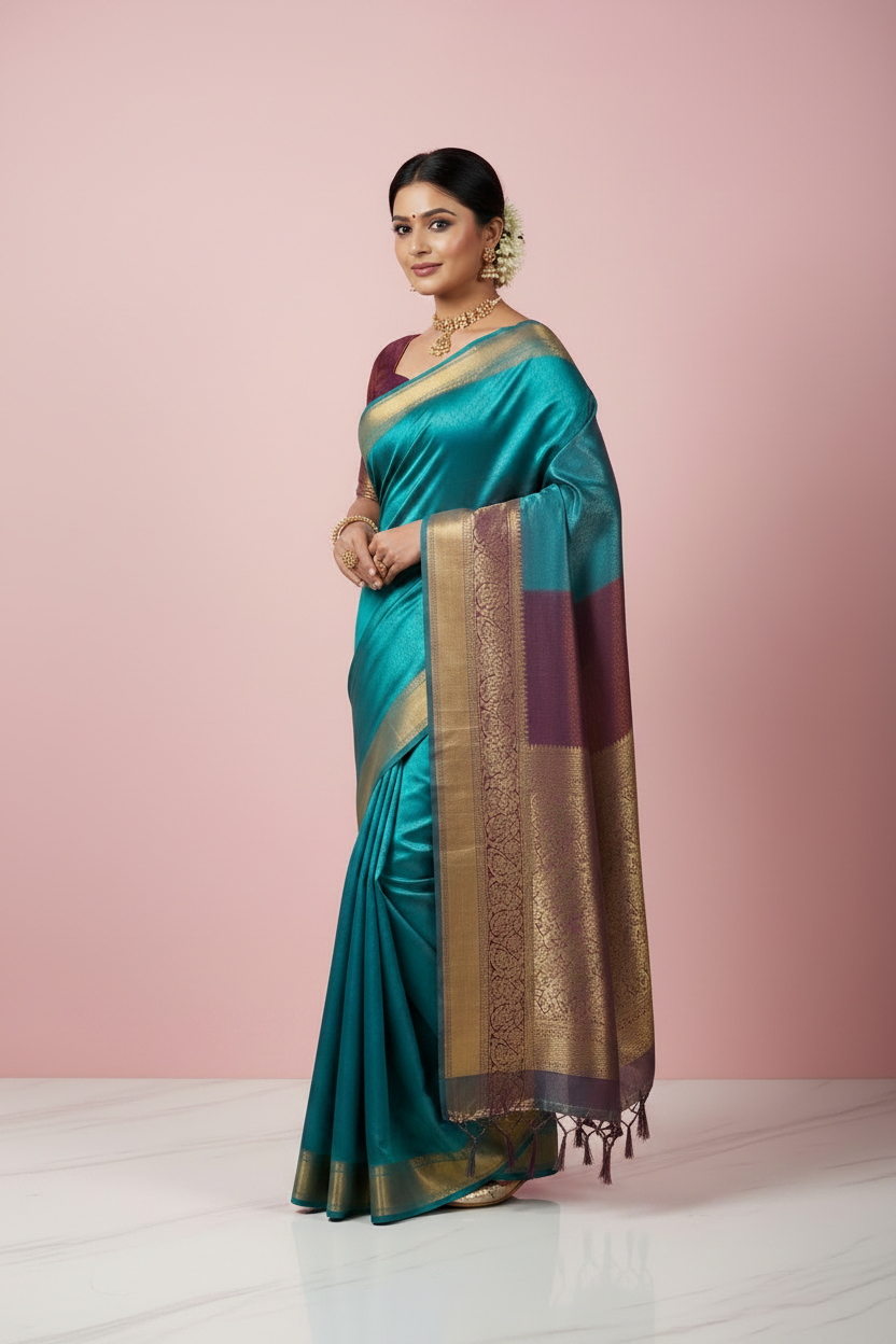 Drape Magic kk Blue Saree 