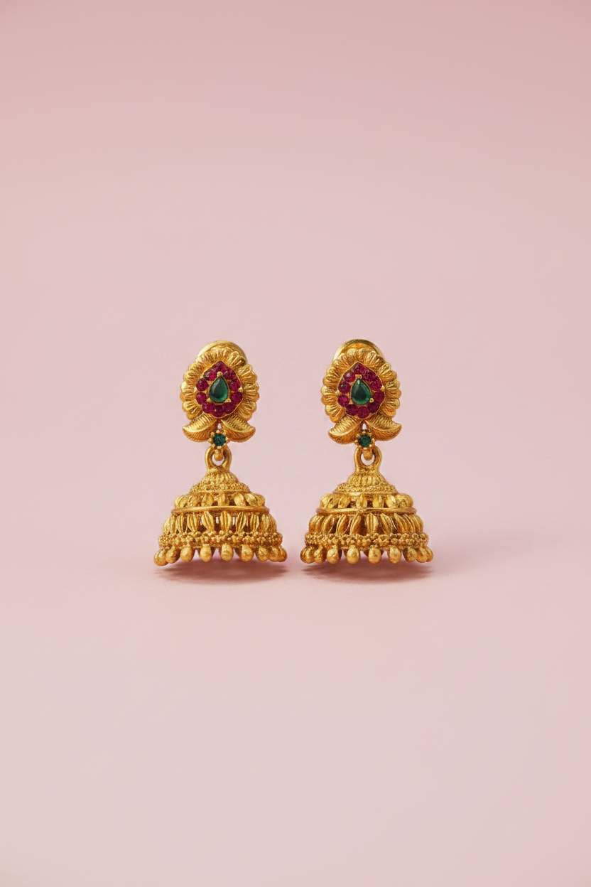 Drop Stud Jhumka Earrings 