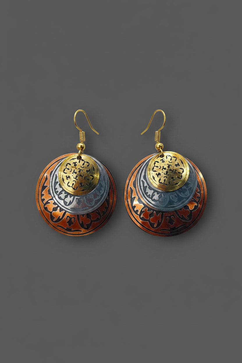 Earrings Tri colour 