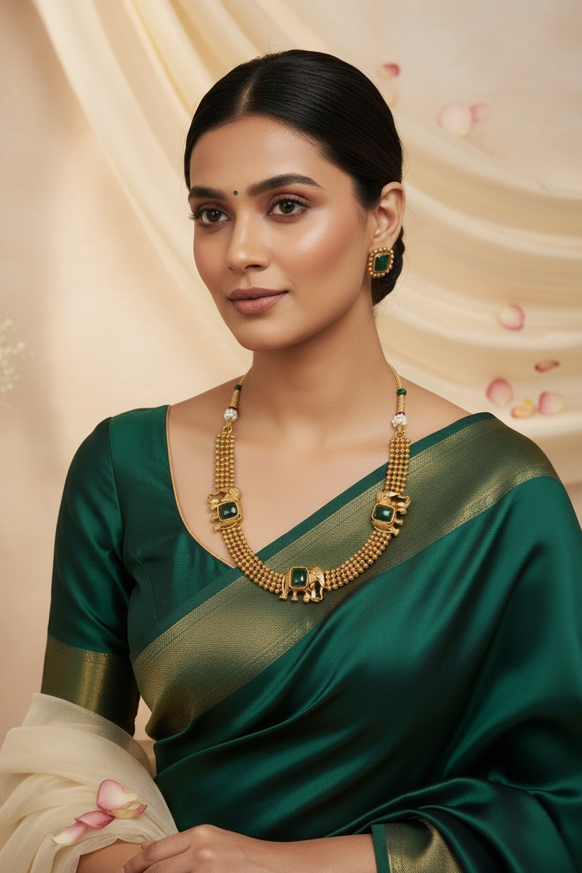 Dark Green Elephant Necklace