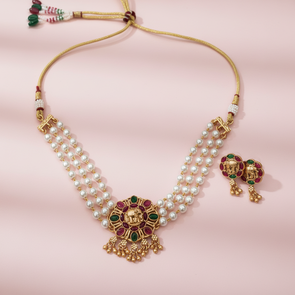 Elephant Pearl Choker 