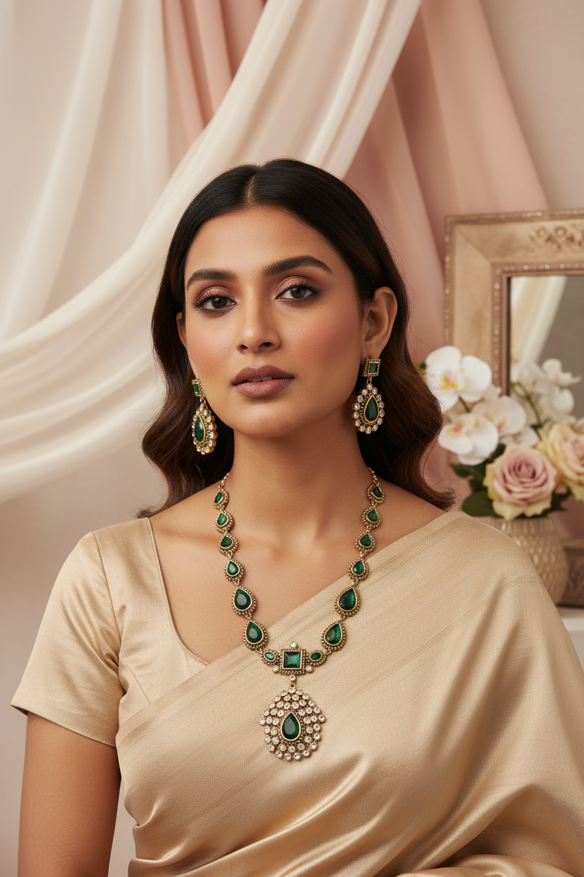 Jyothika-Inspired-Emerald-Green-Necklace