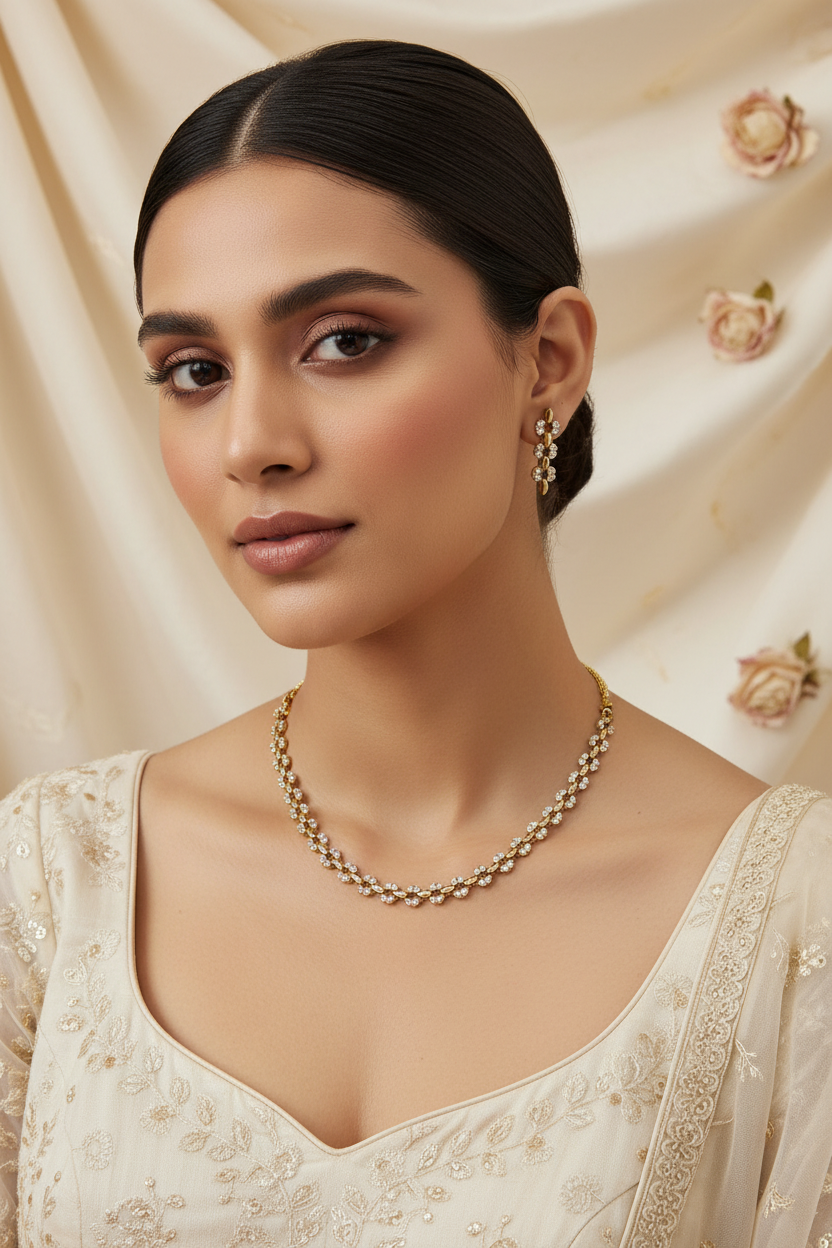 Fancy AD stone necklace 