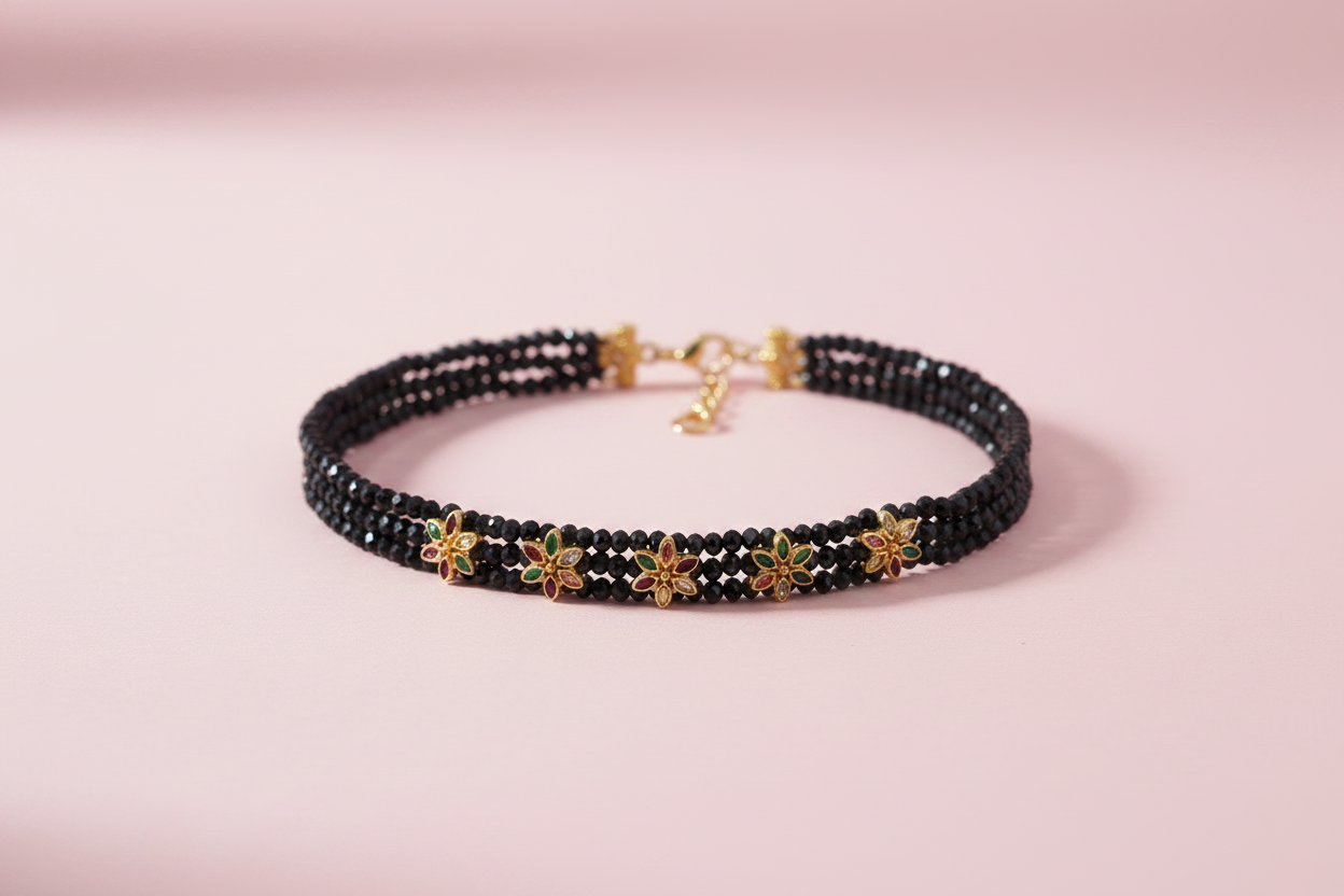 Floral Crystal Choker 