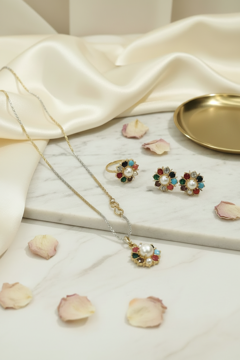 Floral Dual Tone Chain 