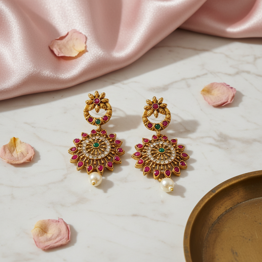 Floral Multi Matte Earrings