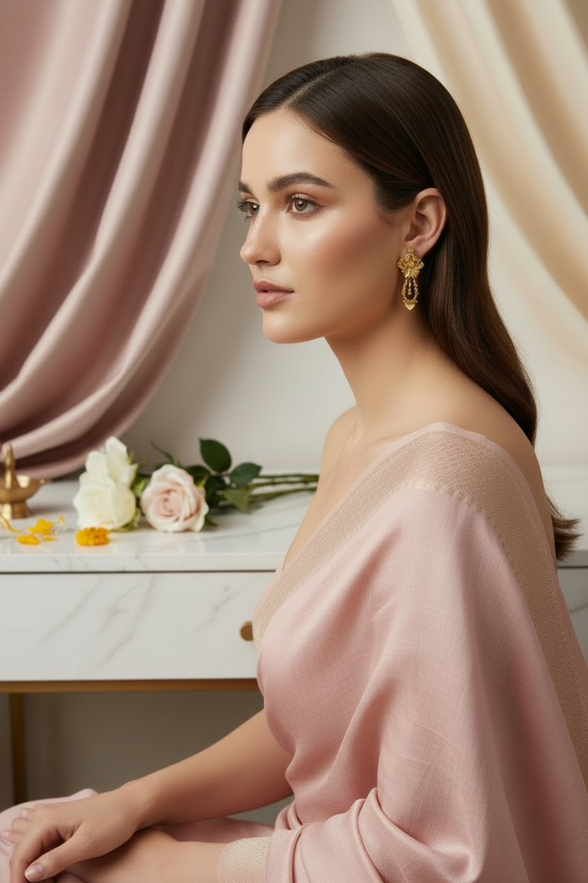 Gold-Floral-Drop-Earrings