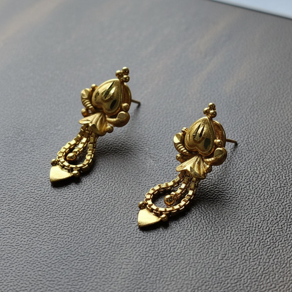 Gold-Floral-Drop-Earrings