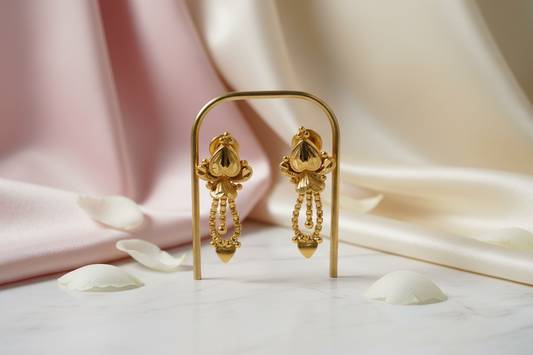 Gold-Floral-Drop-Earrings