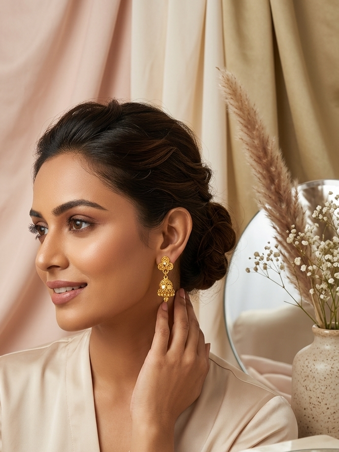 Gold-Replica-Floral-Earrings