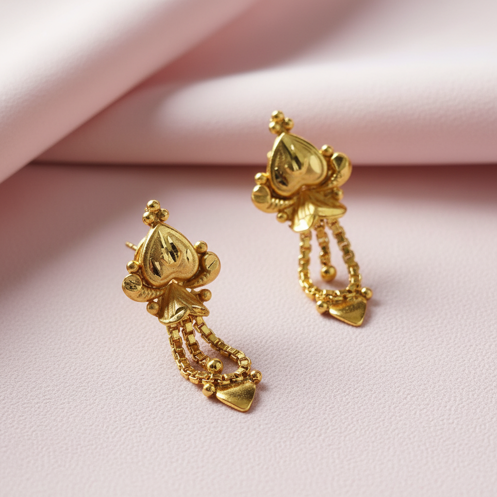 Gold-Floral-Drop-Earrings