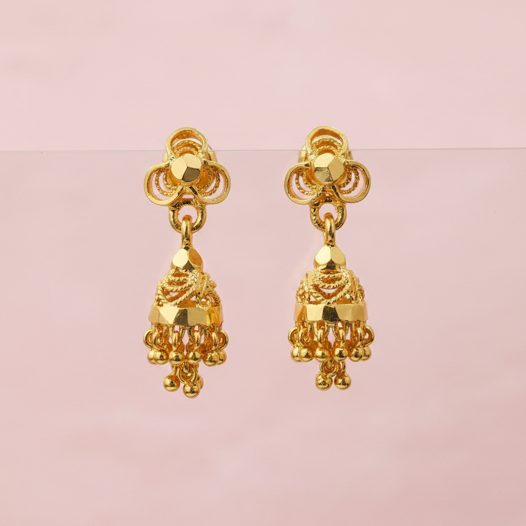 Gold-Replica-Floral-Earrings