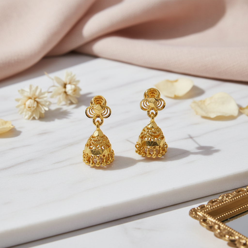 Gold-Replica-Floral-Earrings