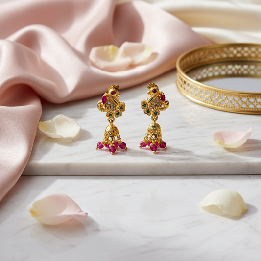 Gold-Replica-Peacock-Earrings
