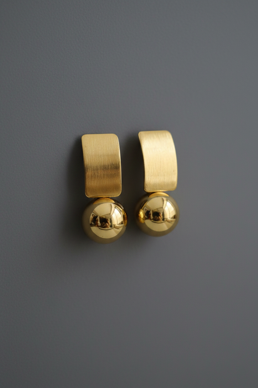 Gold Ball Drop Earrings