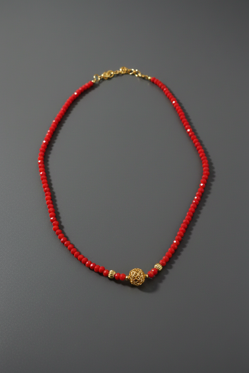 Gold Ball Pendant Chain 