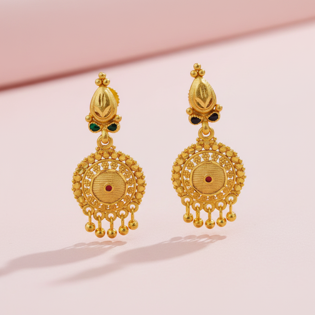 Gold Chakra Earrings 