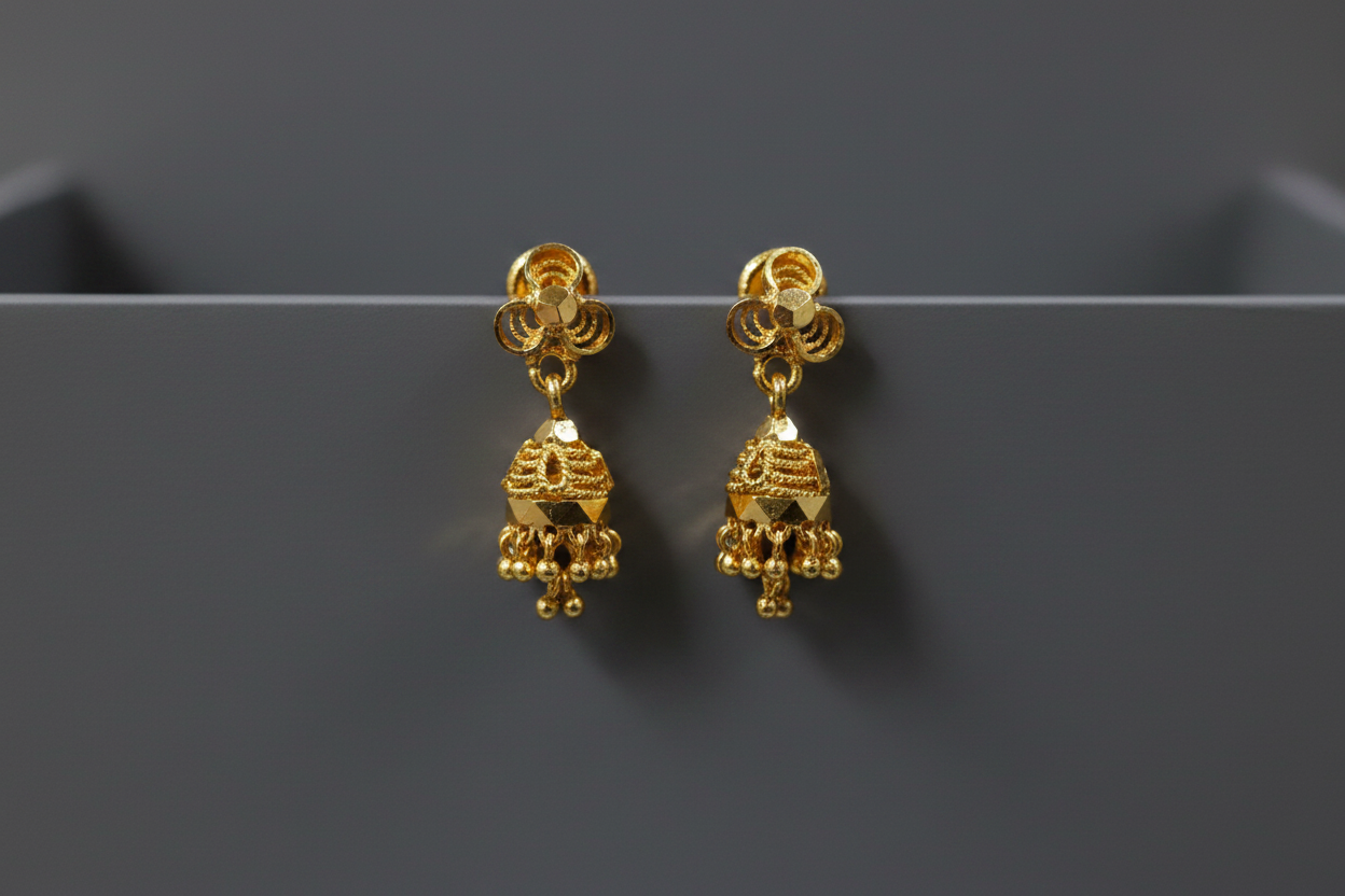 Gold Floral Mini Jhumka