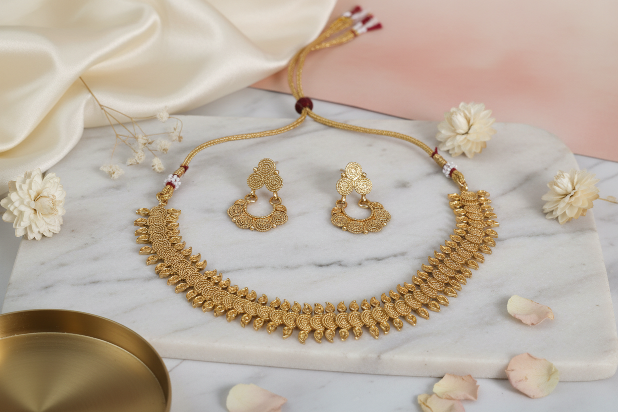 Gold Kemp Coil Necklace 