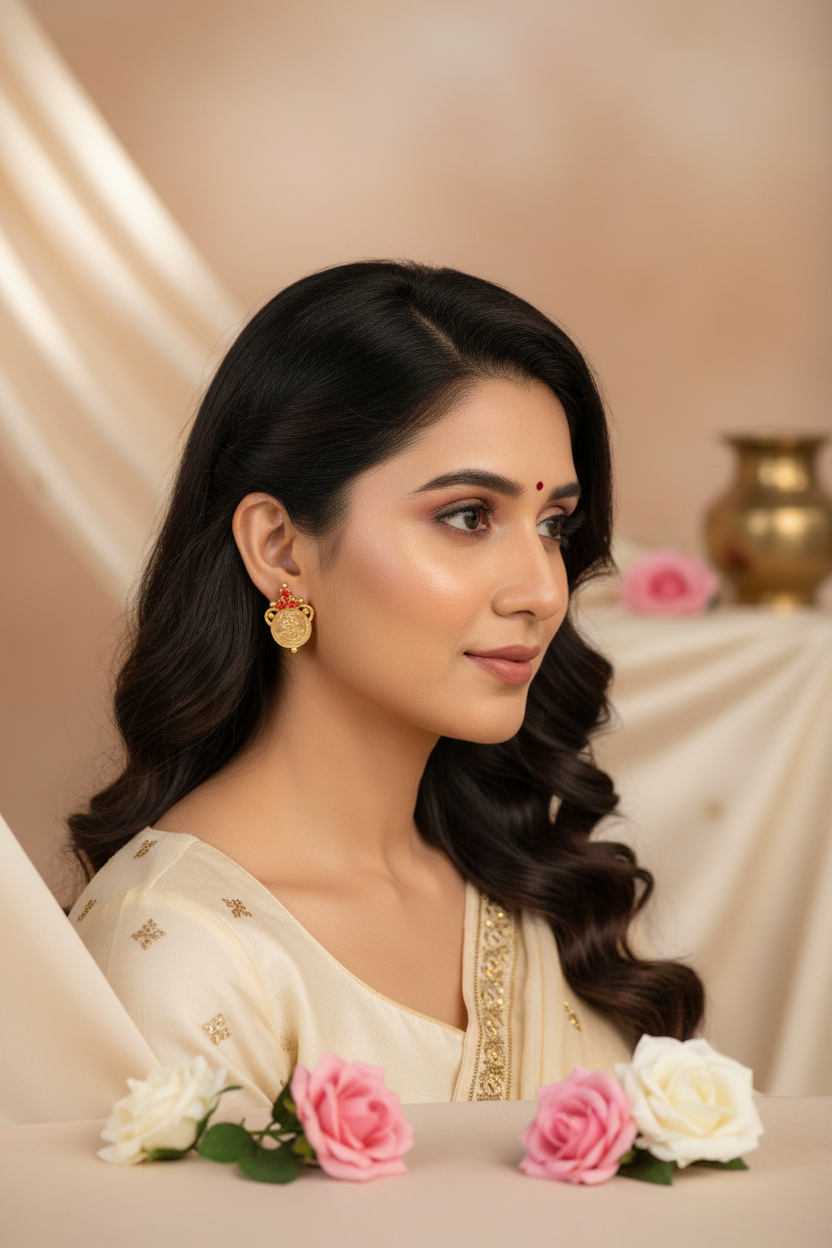 Gold Lakshmi Earrings