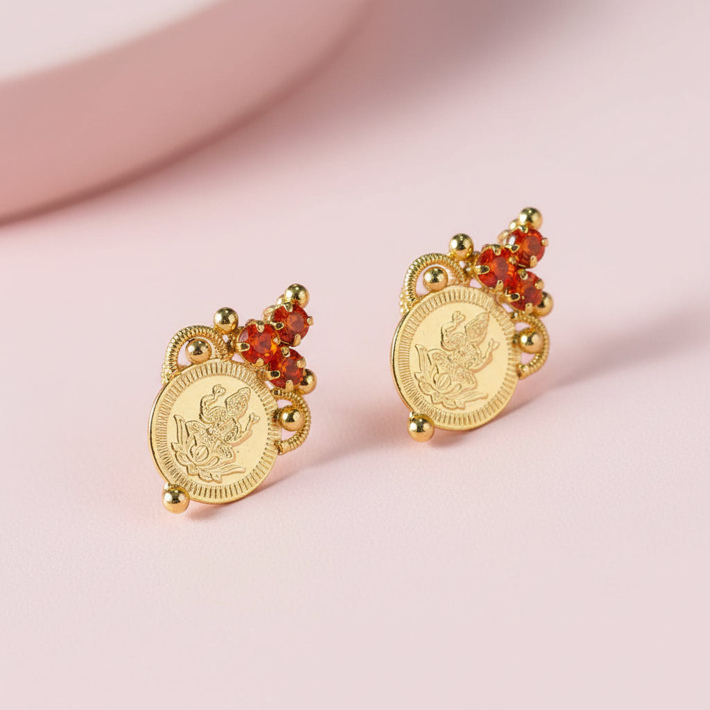 Gold_Lakshmi_Stud_Earrings