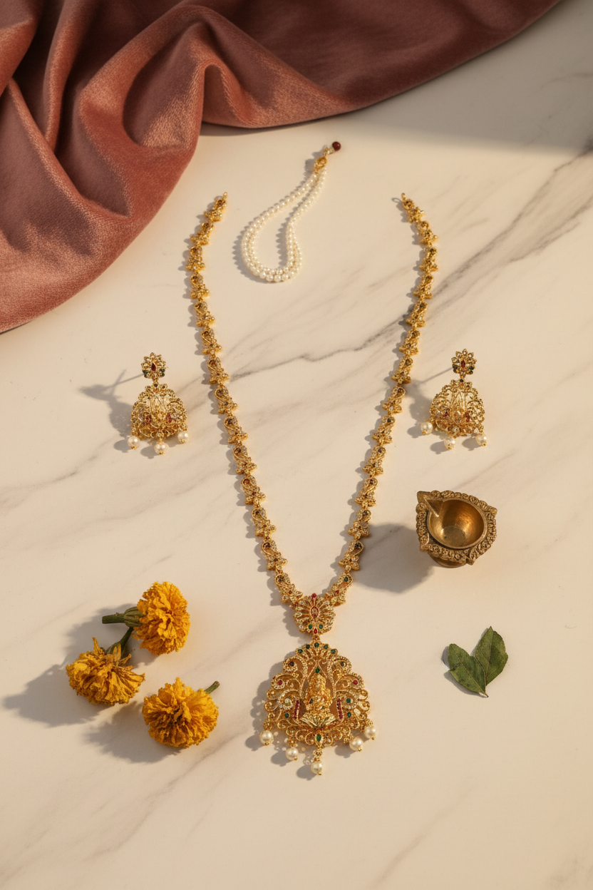 Gold Polish Lakshmi Necklace