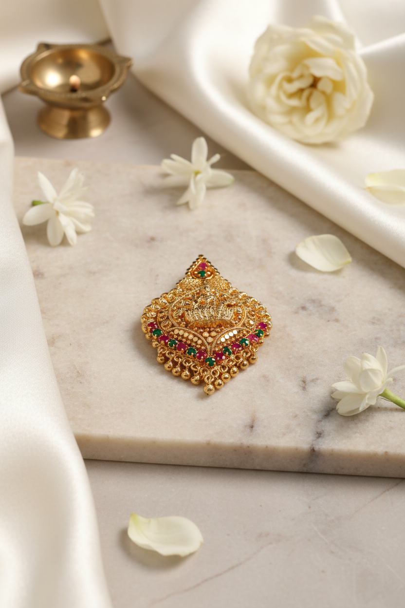 Gold Replica Lakshmi Pendant