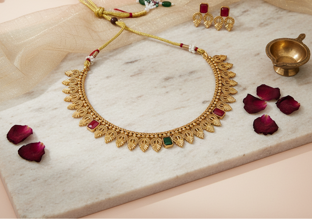 Gold Replica Leaf Necklace