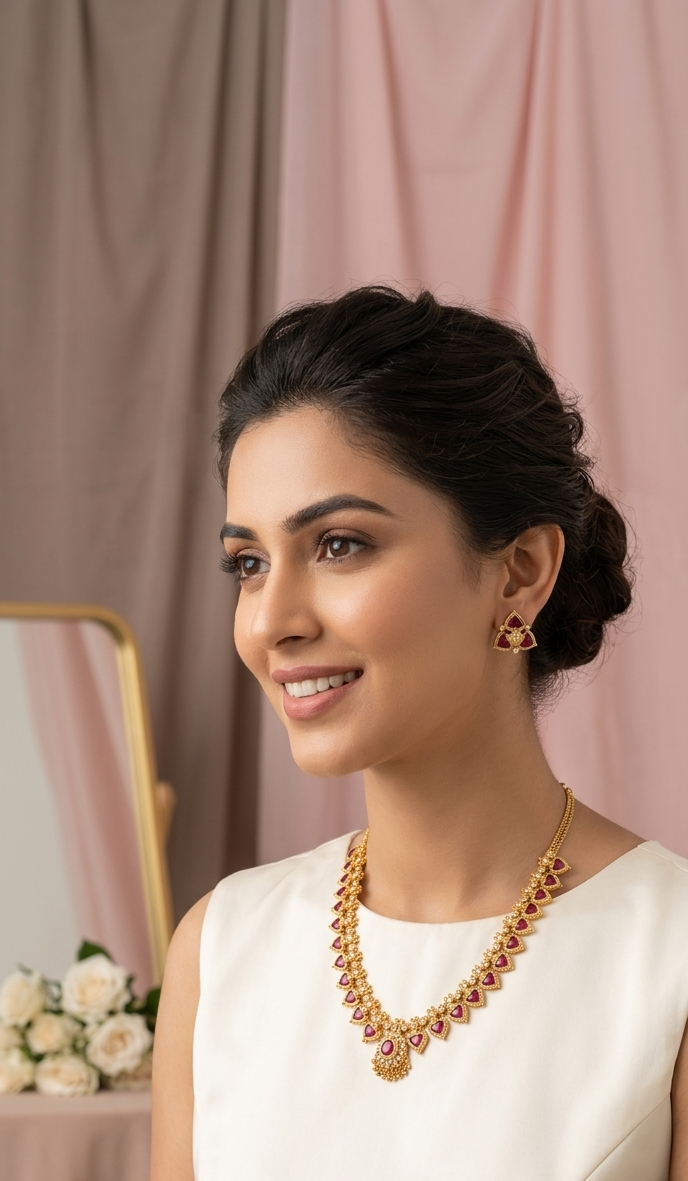 Gold Replica Palak Necklace