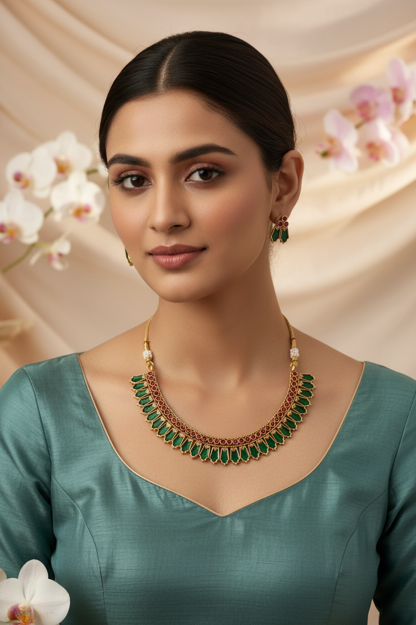 Gold Replica Palak necklace