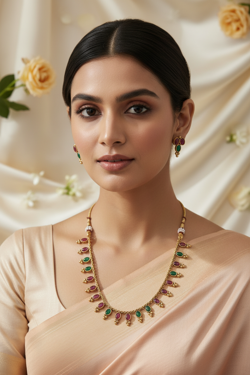 Gold Multicolor Stone Chain