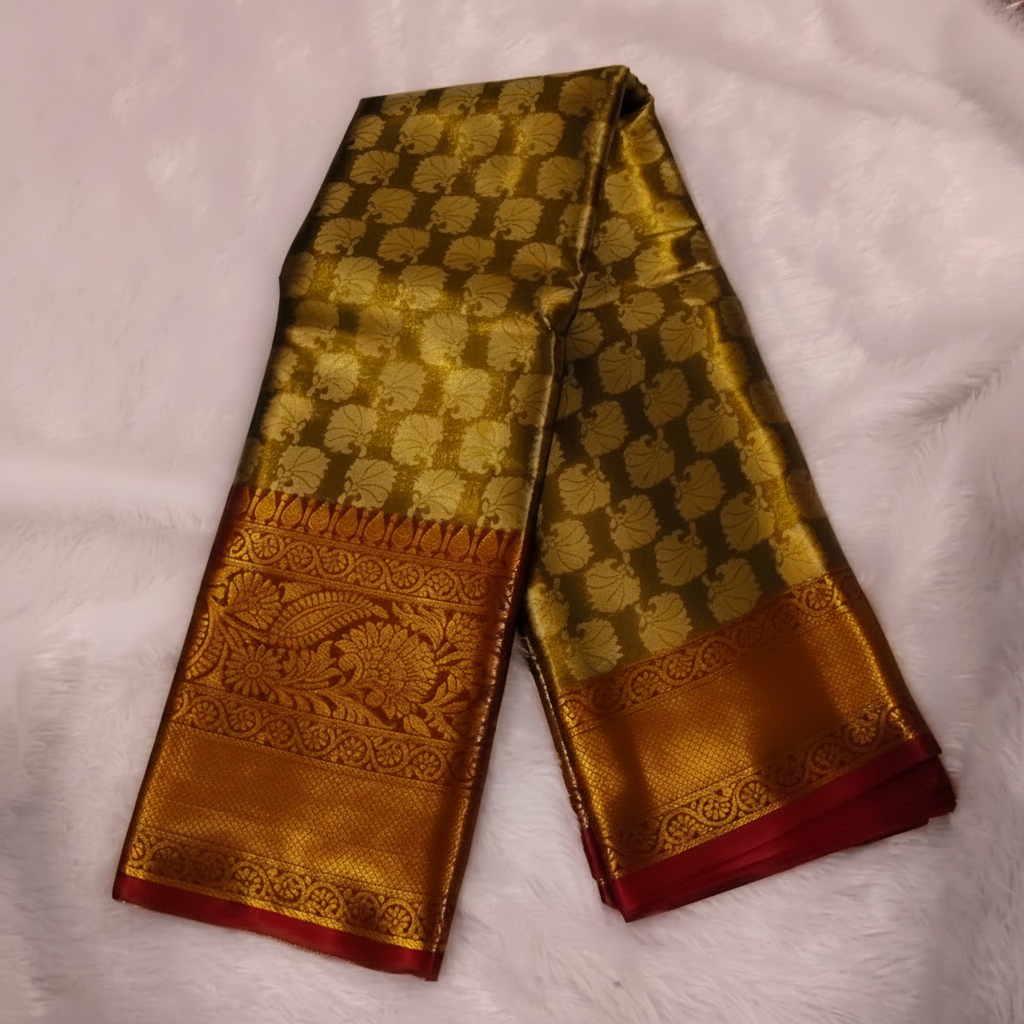 Golden Brown Tissue Saree