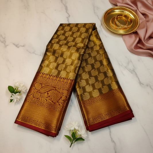 Golden Brown Tissue Saree