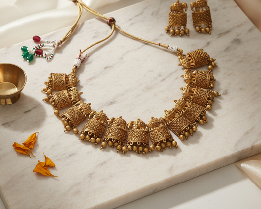Golden Elephant Necklace 