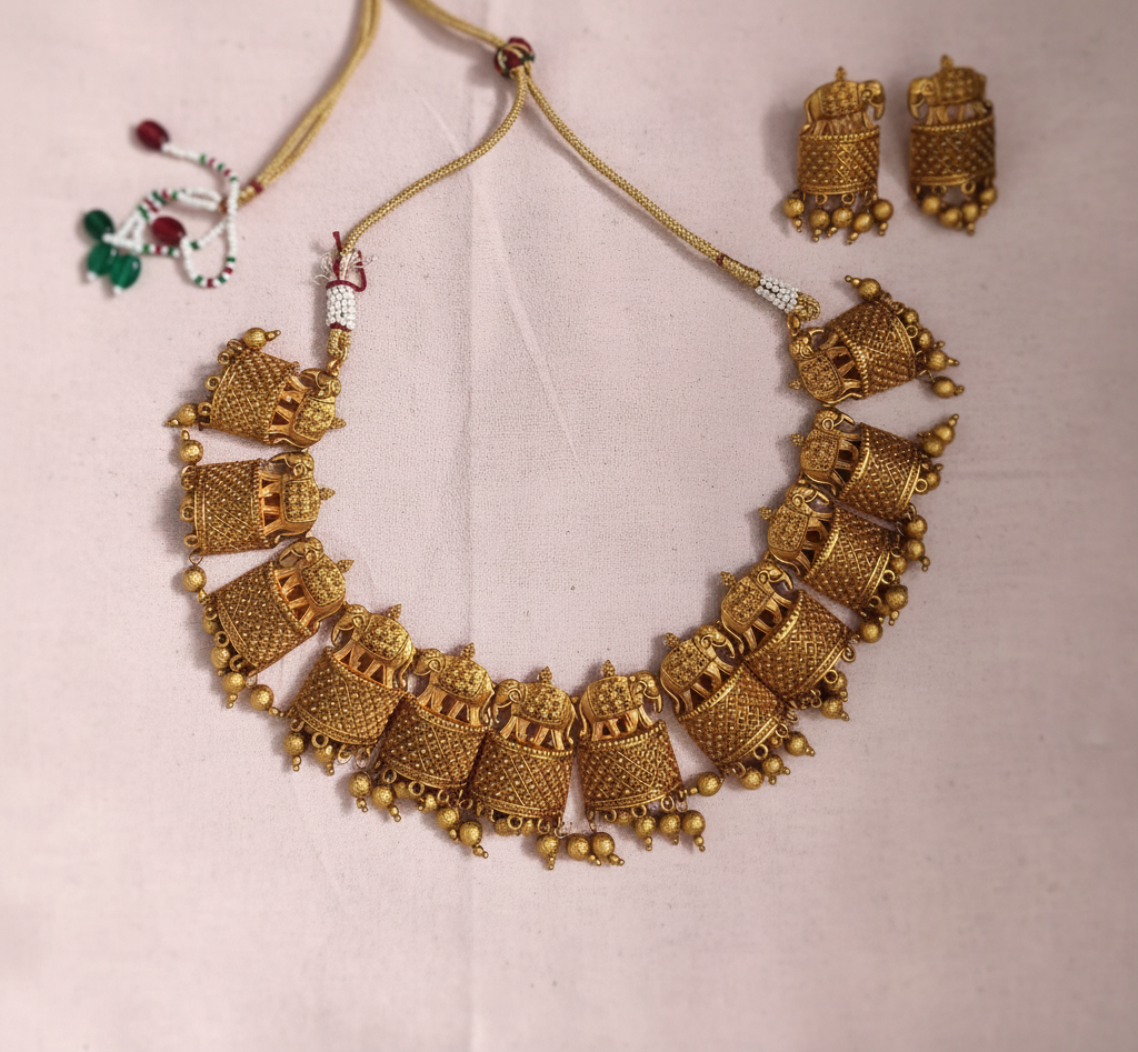 Golden Elephant Necklace 