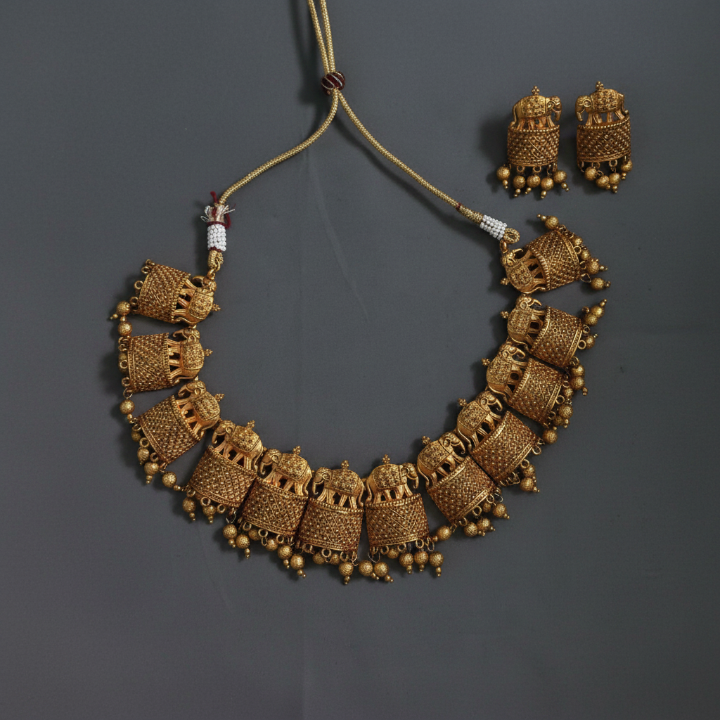 Golden Elephant Necklace 
