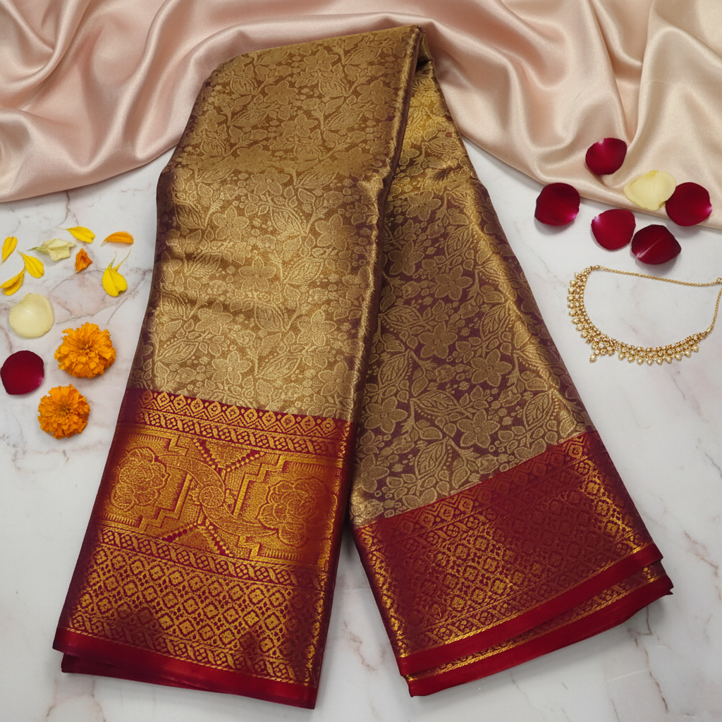 Golden Tissue Glow Saree