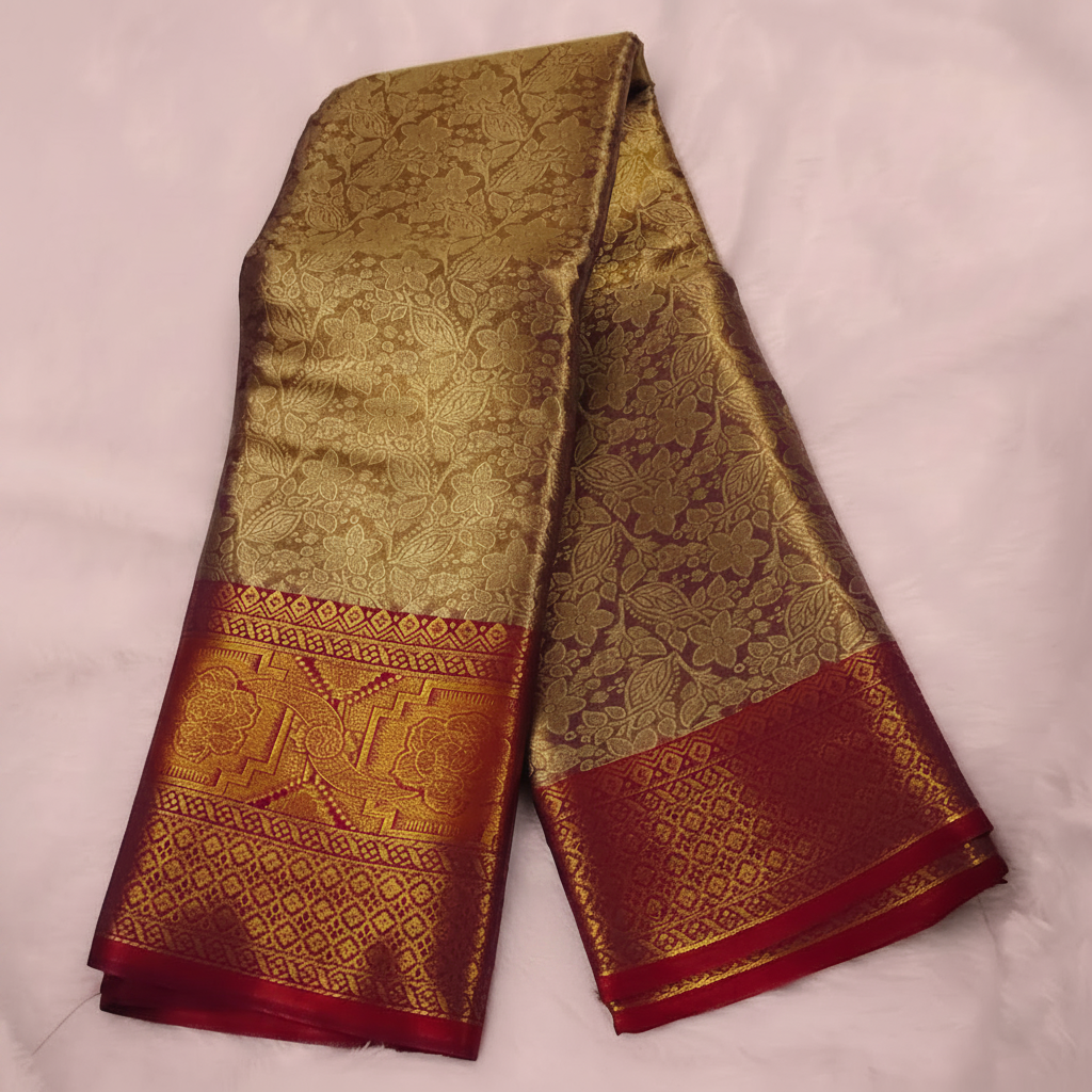 Golden Tissue Glow Saree