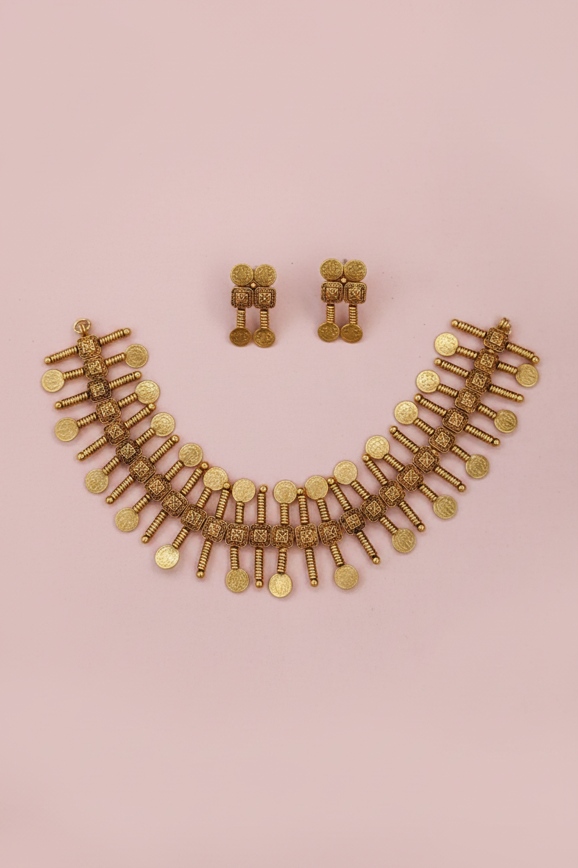 Golden Lakshmi Coin necklace 