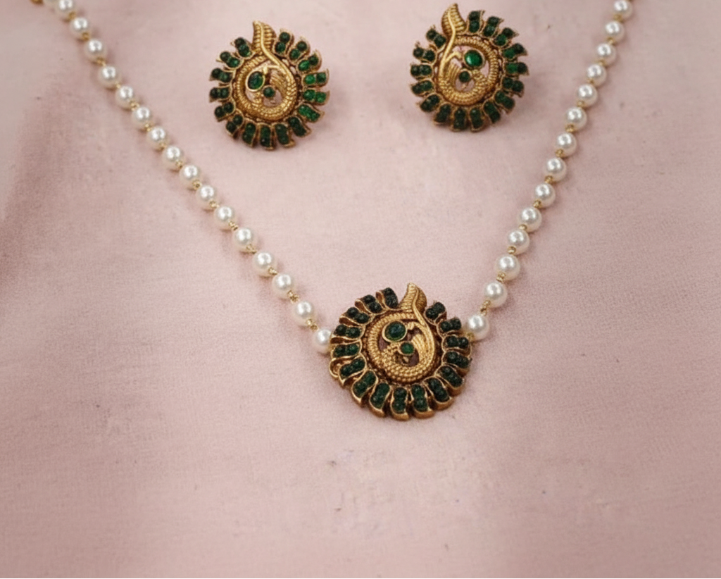 Green-Peacock-Matte-Choker