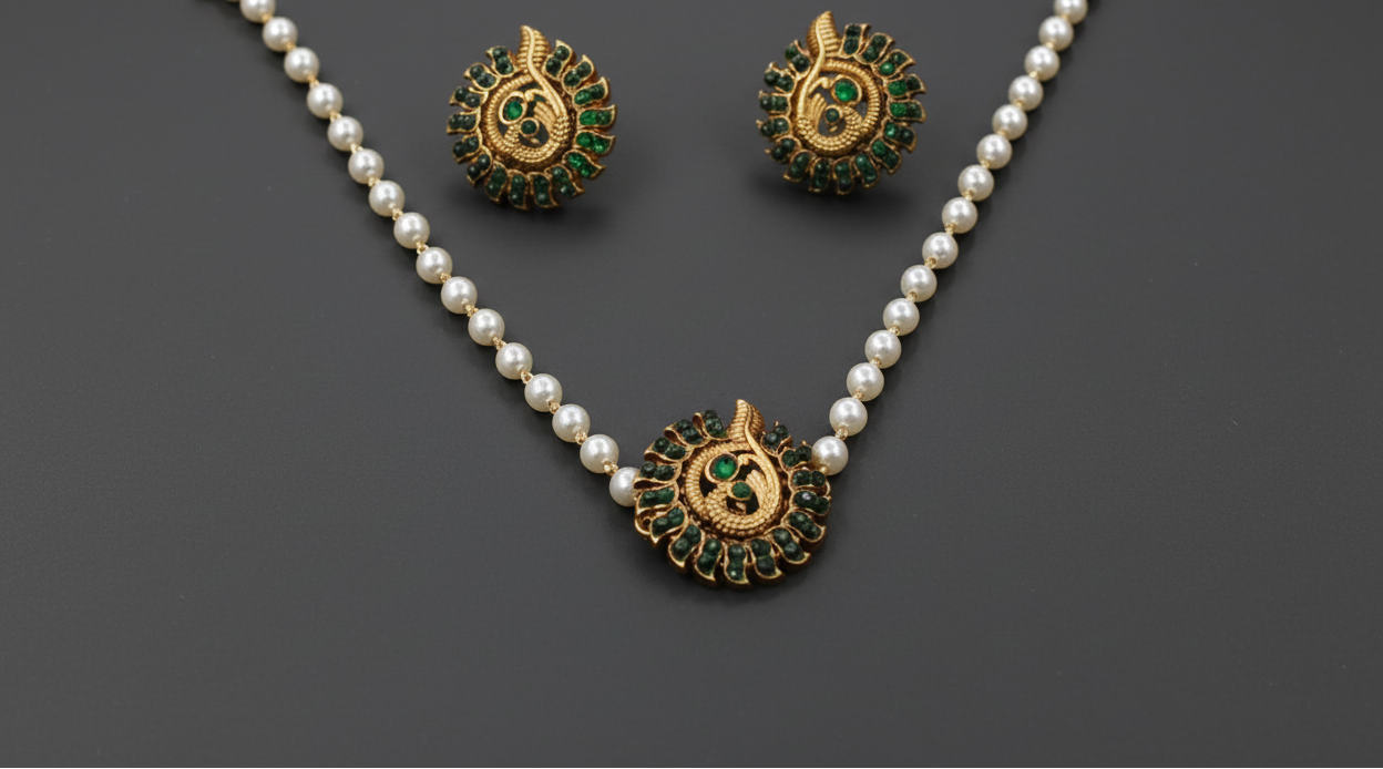Green-Peacock-Matte-Choker